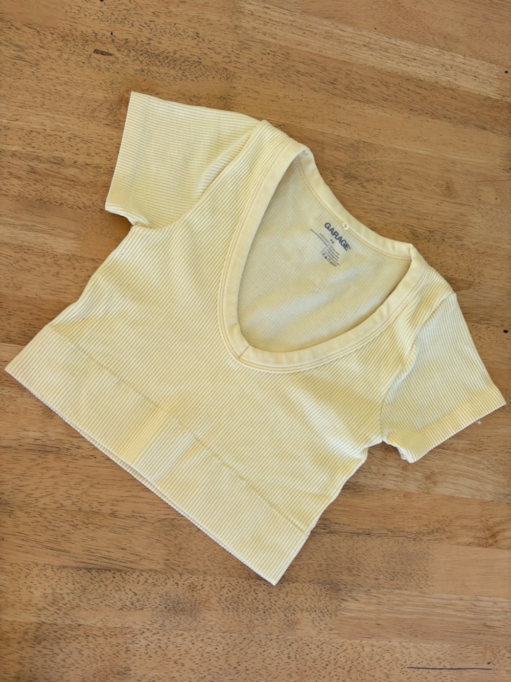 Garage Ribbed Top - Light Yellow